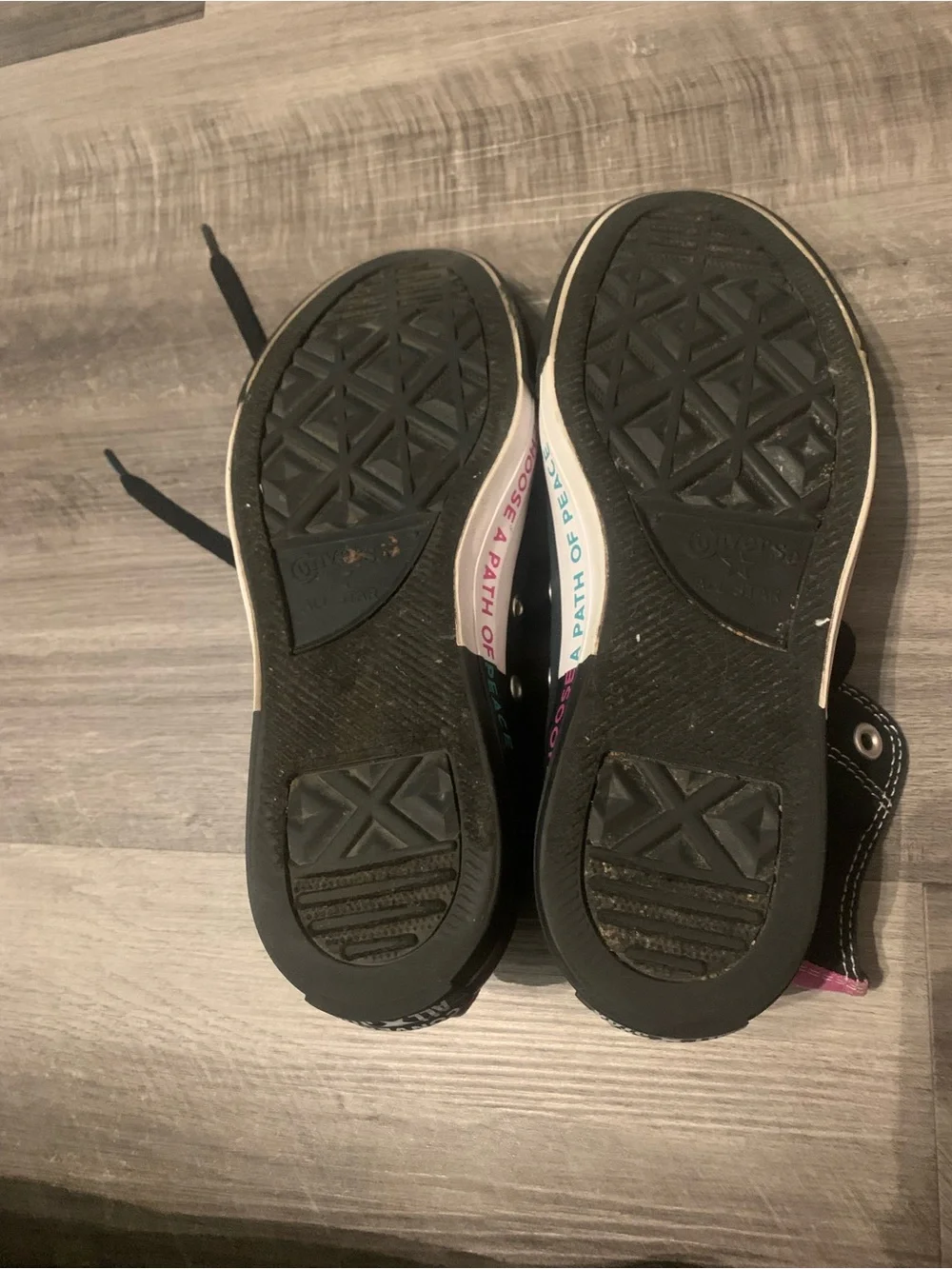Converse Kids Black High-Top Sneakers with Yellow Tongue Lettering